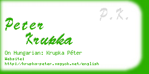 peter krupka business card