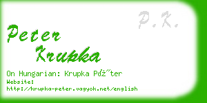 peter krupka business card